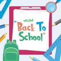 Back to School Concept in Paper Placemat Vector Illustrator