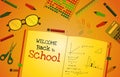 Welcome Back To School Book Study Education Concept Vector Background Royalty Free Stock Photo