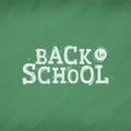 Welcome back to school. Calligraphic chalk text on a school texture board. First september banner Royalty Free Stock Photo