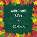 Welcome back to school chalkboard poster Royalty Free Stock Photo