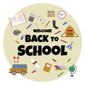 Welcome Back To School Circle Study Education Concept Vector Background Royalty Free Stock Photo