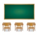 Welcome back to school and classroom. Illustration of an empty classroom.