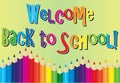 Welcome Back to School Colored Pencil Graphic Royalty Free Stock Photo