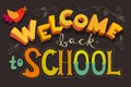 Welcome back to school colorful blackboard design. Royalty Free Stock Photo