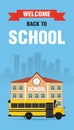 Welcome Back to school concept design flat style Royalty Free Stock Photo