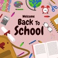 Welcome Back To School Element Study Education Concept Vector Background Royalty Free Stock Photo