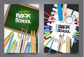 Welcome back to school flyer or poster set. Template for retail marketing, shopping promotion.