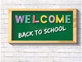 Welcome back to school green chalkboard