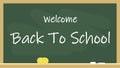 Welcome back to school. Greeting written in chalk on a school board. Royalty Free Stock Photo