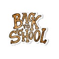 Welcome back to school lettering quote. Back to school sale tag. Hand drawn lettering badges. Typography emblem set. Chalk Royalty Free Stock Photo
