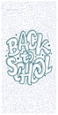 Welcome back to school lettering quote and doodle background. Template for sale tag. Hand drawn badge. Education concept Royalty Free Stock Photo