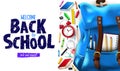 Welcome Back to School Lettering In White Background Banner