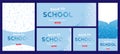 Welcome Back to school. Set horizontal and vertical Banners with set of doodle icons. Concept for education. Vector illustration E Royalty Free Stock Photo