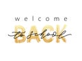 Welcome Back to School Text. Hand drawn brush lettering logo. Modern calligraphy. Vector illustration. Royalty Free Stock Photo