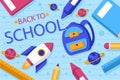 Welcome Back to School Title Written in a Chalk Board Royalty Free Stock Photo