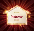 Welcome banner glowing arrow.