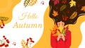 Welcome banner Hello Autumn 2 Royalty Free Stock Photo