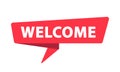Welcome - Banner, Speech Bubble, Label, Sticker, Ribbon Template. Vector Stock Illustration Royalty Free Stock Photo