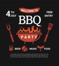 Welcome BBQ party flyer.