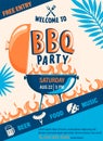 Welcome BBQ party flyer