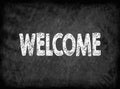 Welcome. Black board with texture, background