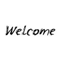 Welcome. Black text, calligraphy, lettering, doodle by hand isolated on white background Card banner design. Vector Royalty Free Stock Photo