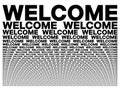 Welcome black and white card composed of big amount of decreased words Royalty Free Stock Photo