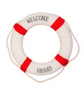 Welcome a Board - Lifebuoy with text with clipping path Royalty Free Stock Photo