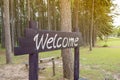 welcome board made of wooden Royalty Free Stock Photo