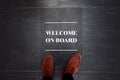 Welcome on board sign on floor Royalty Free Stock Photo