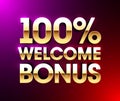 100% Welcome Bonus casino banner Royalty Free Stock Photo