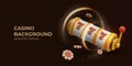 Welcome bonus. First deposit. Gambling advertisement, invitation for newcomers