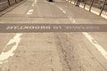 welcome brooklyn sign of brooklyn bridgeroad way to manhattan, new york Royalty Free Stock Photo