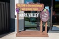 Welcome Center Napa Valley, close-up on sign Royalty Free Stock Photo