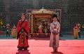 Welcome ceremony show at North Gate of Shuncheng Wall, Xian, China