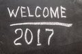 Welcome 2017 on the chalk board Royalty Free Stock Photo