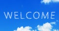 Welcome cloud word on the blue sky Royalty Free Stock Photo