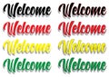 Welcome colorful shadowed banner series - Vector