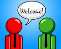 Welcome Conversation Indicates Chit Chat And Arrival Royalty Free Stock Photo