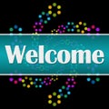 Welcome Dark Colorful Neon Square Horizontal Royalty Free Stock Photo
