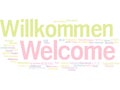 Welcome in different languages word cloud