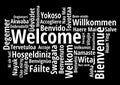 Welcome in different languages wordcloud vector Royalty Free Stock Photo