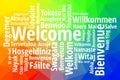 Welcome in different languages wordcloud vector Royalty Free Stock Photo