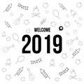 Welcome 2019 Doodle background