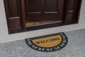 Welcome door mat with open door