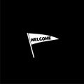 Welcome flag icon isolated on dark background Royalty Free Stock Photo