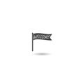 Welcome flag icon with shadow Royalty Free Stock Photo