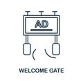 Welcome Gate line icon. Colored element sign from outdoor advertising collection. Outline Welcome Gate icon sign for web