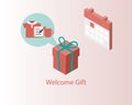 Welcome gift for the first day of new employee vector