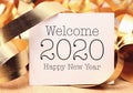 Welcome 2020 with gold decoration